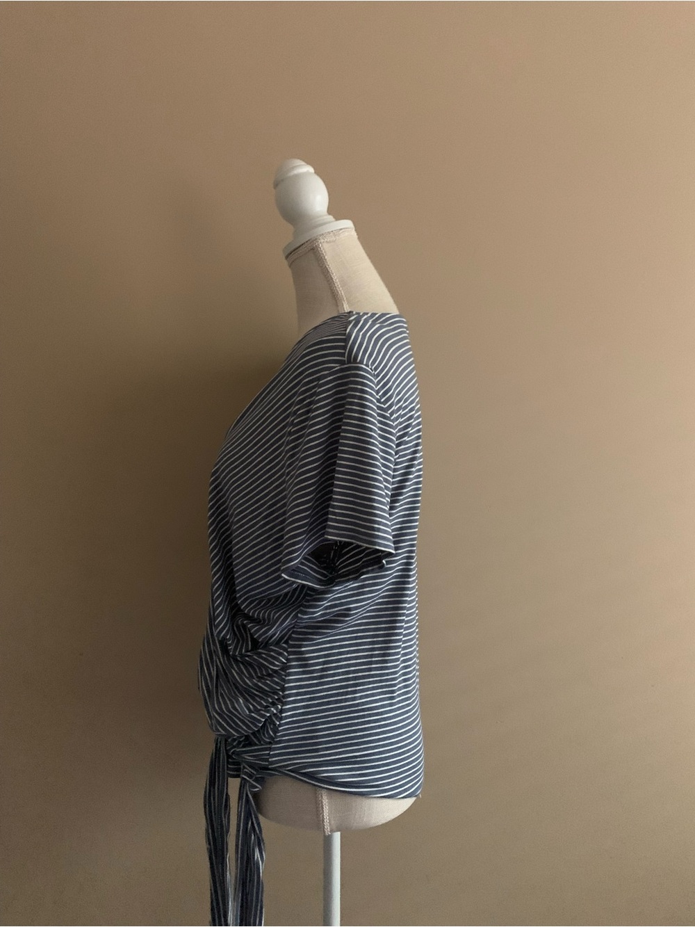 Vince Camuto Navy and White Striped Wrap Tie Blouse - Picture 2 of 10